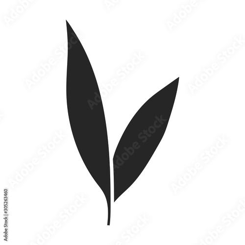 Leaves of sugarcane vector icon. Black vector icon isolated on white background leaves of sugarcane .