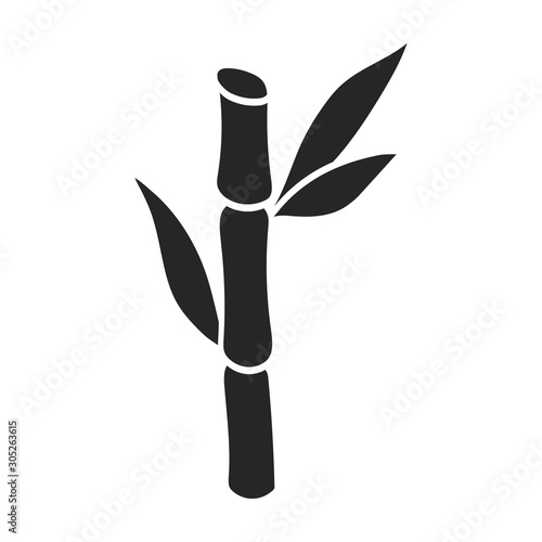 Stem of sugar cane vector icon.Black vector icon isolated on white background stem of sugar cane .