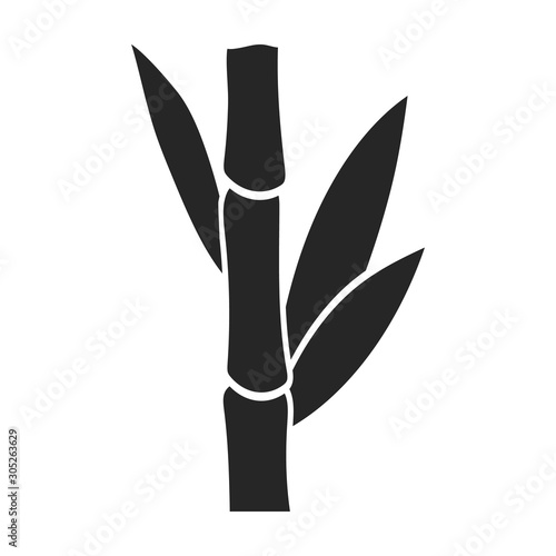 Stem of sugar cane vector icon.Black vector icon isolated on white background stem of sugar cane .