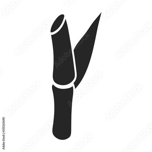 Stem of sugar cane vector icon.Black vector icon isolated on white background stem of sugar cane .