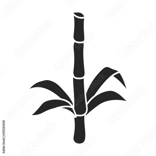 Stem of sugar cane vector icon.Black vector icon isolated on white background stem of sugar cane .