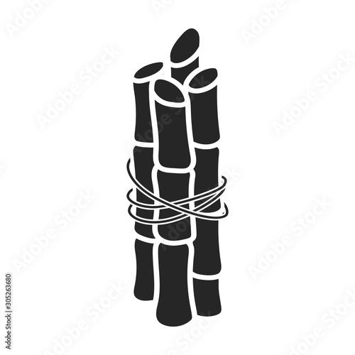 Stem of sugar cane vector icon.Black vector icon isolated on white background stem of sugar cane .