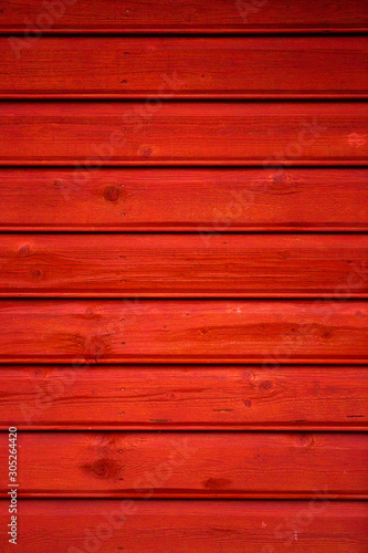 Red Wooden Cottage Wall