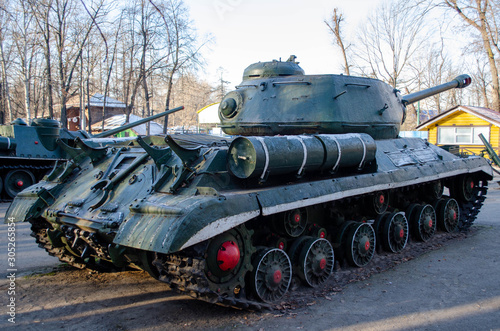 Heavy tank IS-2. Soviet heavy tank since the second world war. Back/rear view.