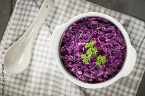 Purple cabbage salad.