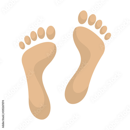 Print of foot vector icon.Cartoon vector icon isolated on white background print of foot .