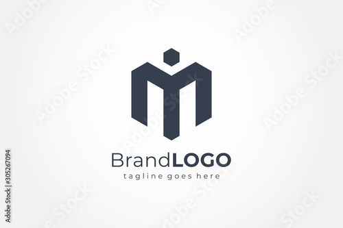 Hexagon Letter I and M Construction Architecture Building Logo. Flat Vector Logo Design Template Element
