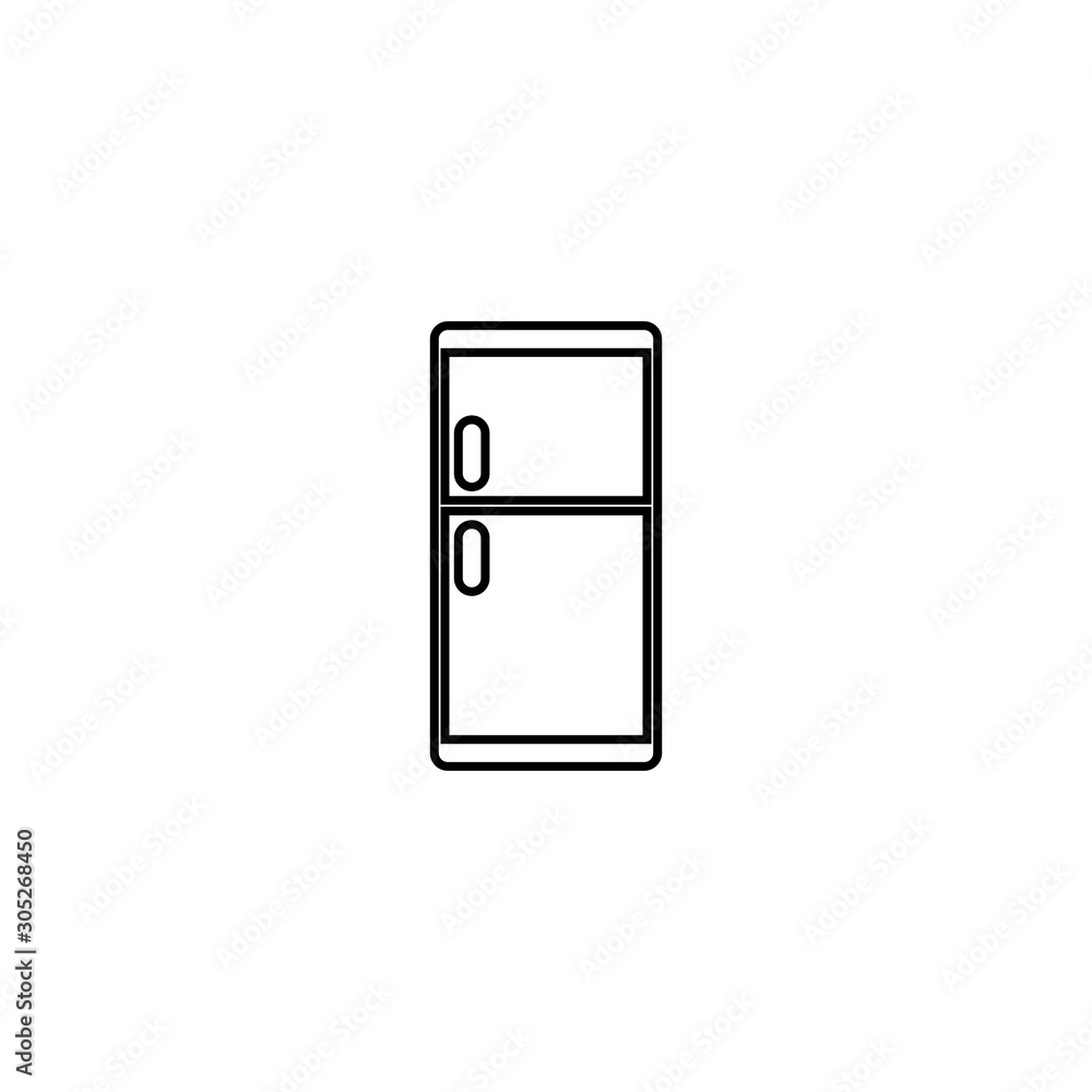 Refrigerator icon. Kitchen equipment symbol. Logo design element Refrigerator icon. Kitchen equipment symbol. Logo design element
