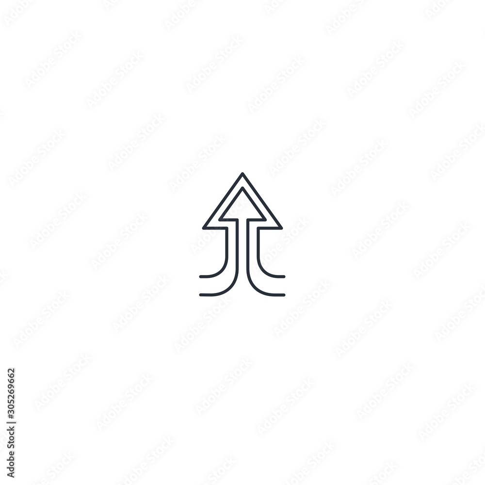 Double arrow. General direction. Vector linear icon on a white background. Double arrow. General direction. Vector linear icon on a white background.