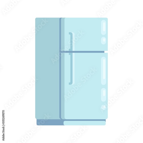 Closed new Fridge in Cartoon Flat style.