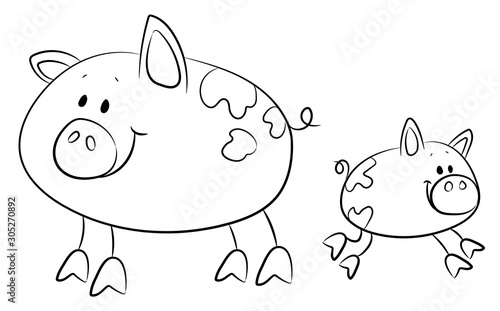 Niedliche Schweine - Vektor-Illustration