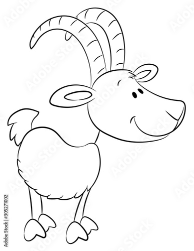 Niedlicher Steinbock - Vektor-Illustration