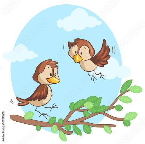 Niedliche Vögel - Vektor-Illustration