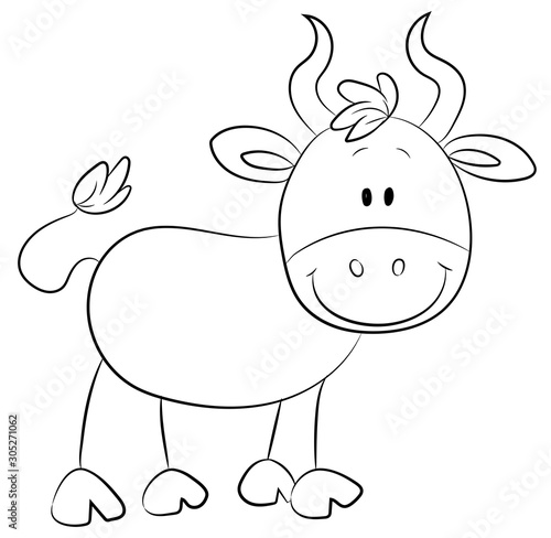 Niedlicher Stier - Vektor-Illustration