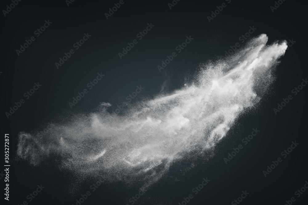 Fototapeta Abstrakcyjny wzór białej chmury śniegu w proszku