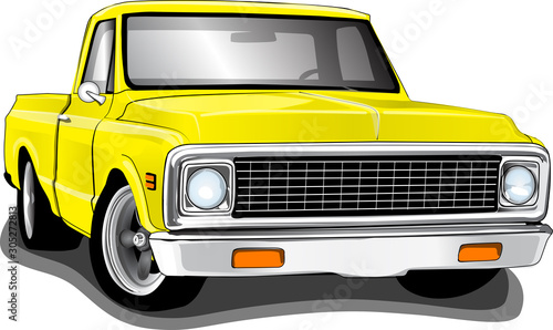 Classic 70's Style Pickup Truck	