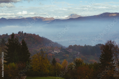 Misty morning in the city of Bergamo. © dotsikalex1