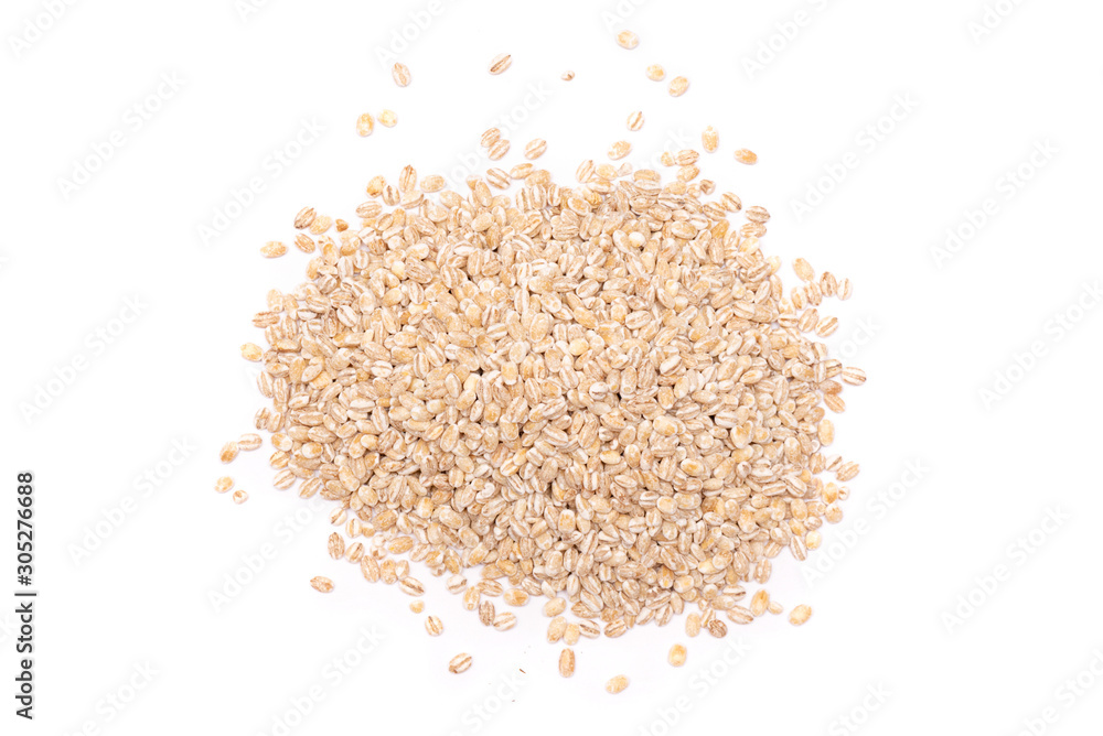 Pearl barley isolated on the white background. Pearl barley isolated on the white background.