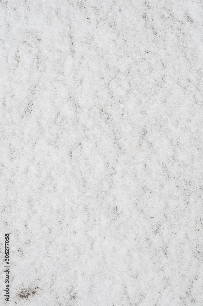 Obraz premium Fluffy snow covered frozen ground with thin layer.