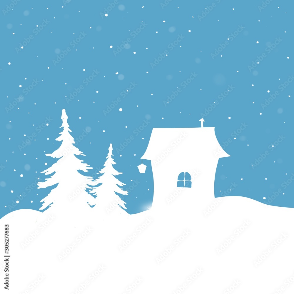 Naklejka premium house in the snow