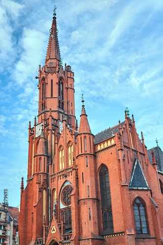 neo-Gothic church with belfry in Legnica in Poland.
