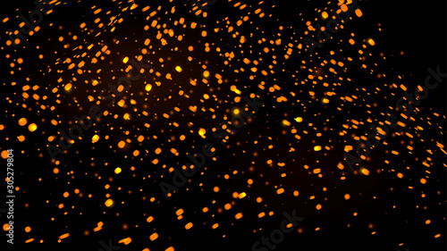 Abstract background with gold particles. Golden sparkling magical particles. Vector
