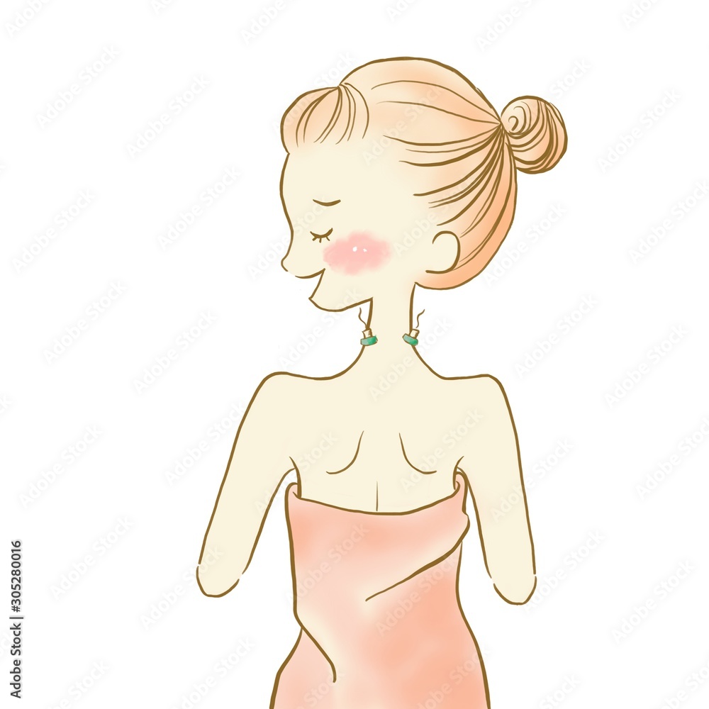 Women receiving moxibustion treatment in white background, alternative medicine Women receiving moxibustion treatment in white background, alternative medicine