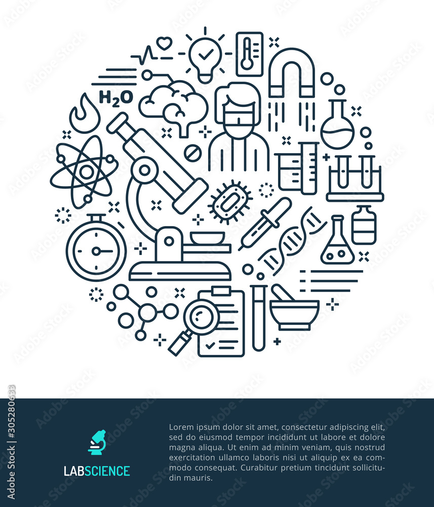 Laboratory & Science Logo & Graphic Illustration Concept.