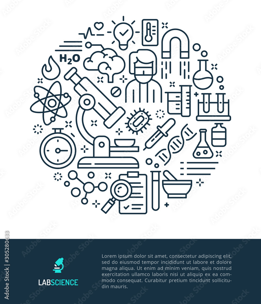 Laboratory & Science Logo & Graphic Illustration Concept. Laboratory & Science Logo & Graphic Illustration Concept.