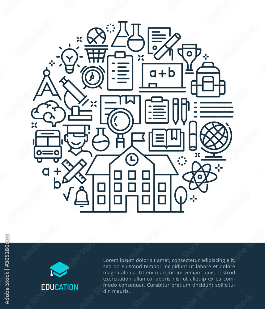School & Education Logo & Graphic Illustration Concept.