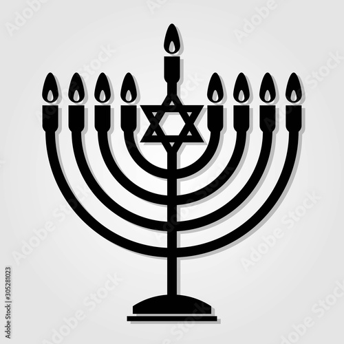 Menorah, Jewish candles icon. Vector illustration