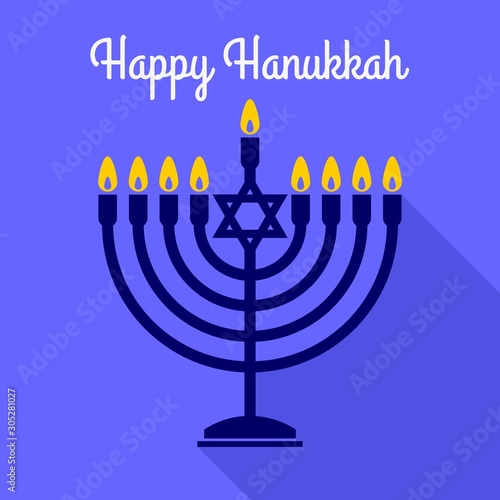 Happy Hanukkah greeting card. Vector illustration