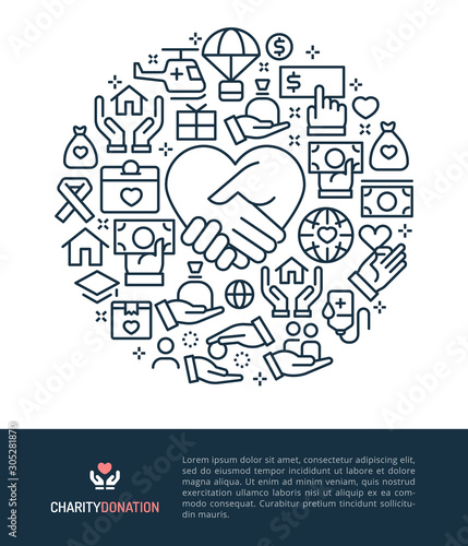 Charity & Donation Logo & Graphic Illustration Concept.