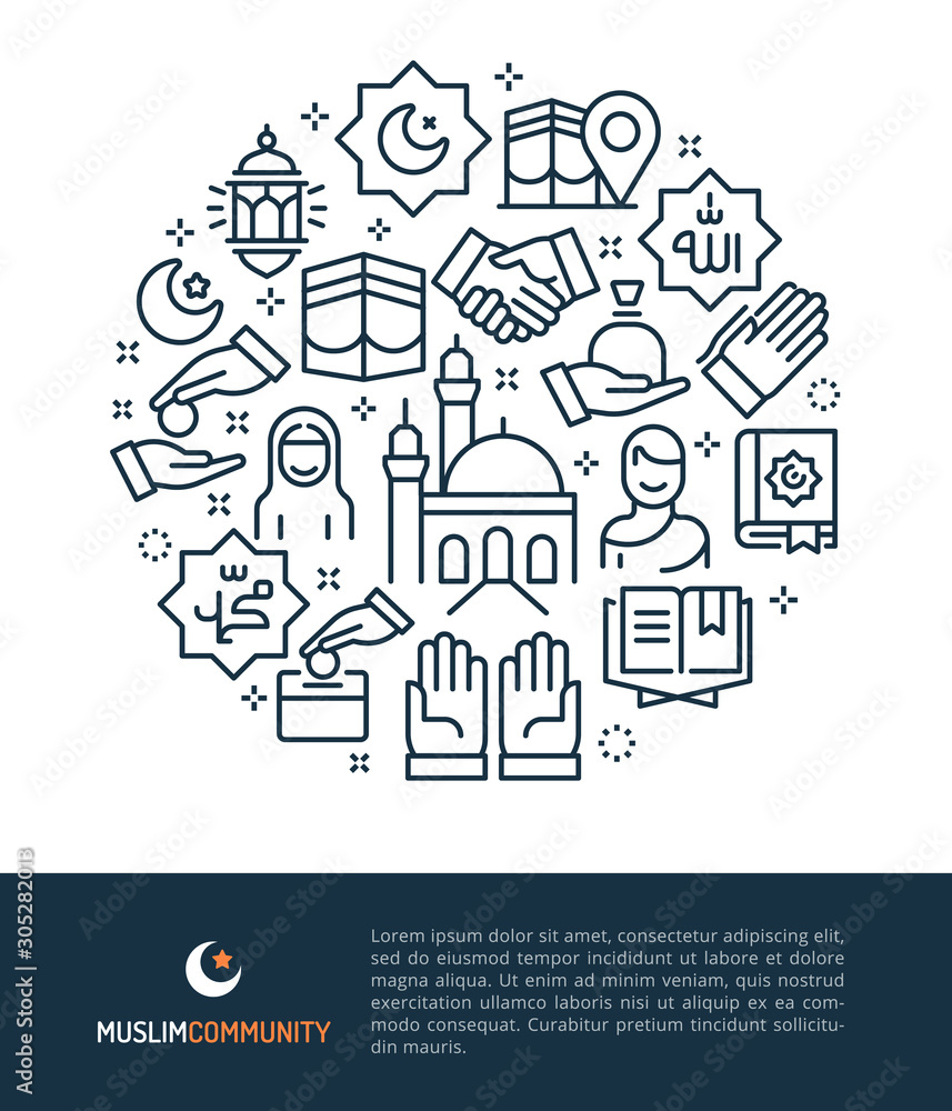 Hajj and Umrah Logo & Graphic Illustration Concept.