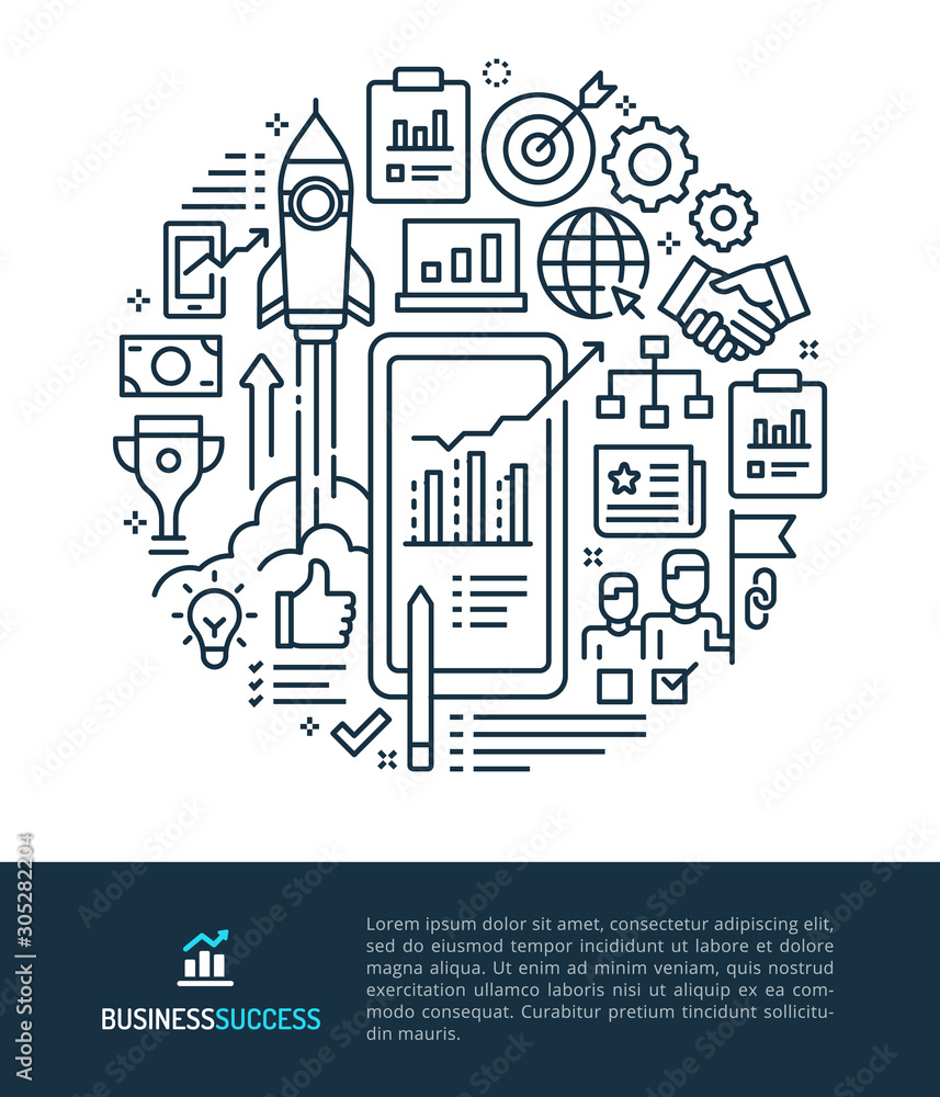 Business Success Logo & Graphic Illustration Concept.