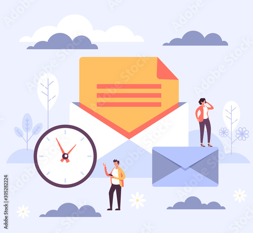 Online internet email envelope concept. Vector flat cartoon graphic design illustration