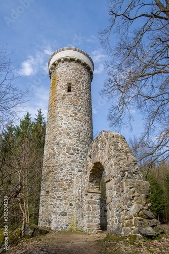 Hamelika lookout tower was built in the shape of a romantic castle ruins - Marianske Lazne (Marienbad) - Czech Republic photo