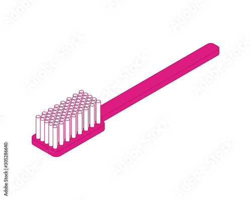 Toothbrush Isometric isolated. toothbrush head vector illustration