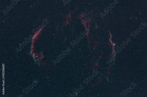 Cygnus Loop, East and West Veil Nebula and Pickering's Triangle, Cygnus Constellation