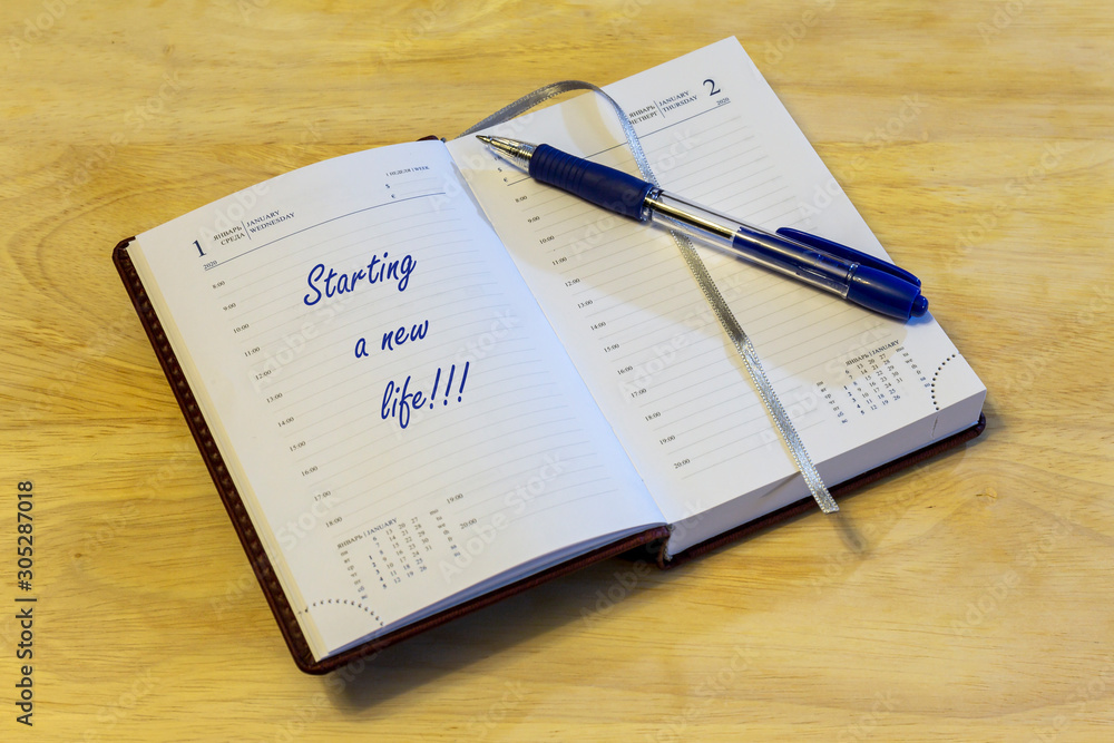 The diary is open on the first of January page. On the page that says: The diary is open on the first of January page. On the page that says: