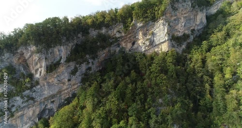 Abkhazia Kodori Gorge. Autumnal nature around the Kodor River and the Sukhumi Military Road. photo