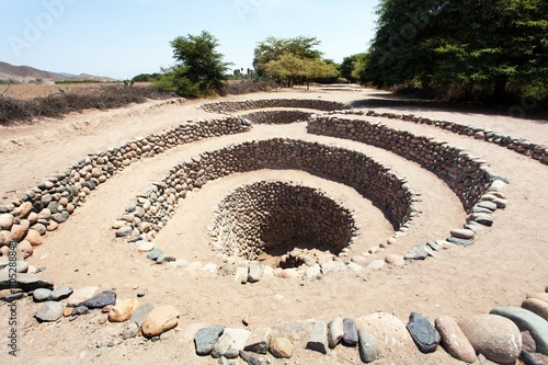 Cantalloc Aqueduct in Nazca, spiral or circle aqueducts photo