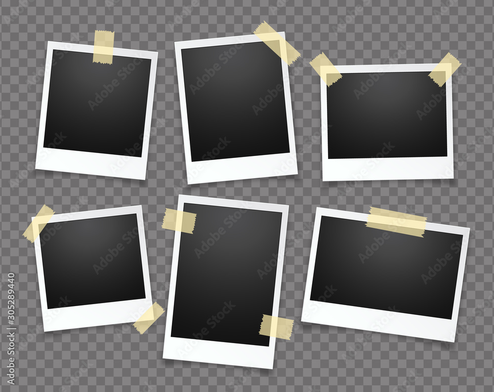 Realistic vector photo frame