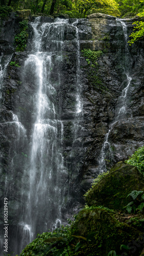 A natural beauty waterfall scenery in the mountain of Taiwan. Cascades in forest