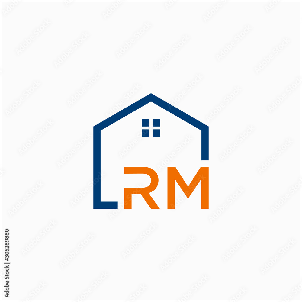 letter RM with Line House Real Estate Logo. home initial R M concept. Construction logo template, Home and Real Estate icon. Housing Complex Simple Vector Logo Template. - vector letter RM with Line House Real Estate Logo. home initial R M concept. Construction logo template, Home and Real Estate icon. Housing Complex Simple Vector Logo Template. - vector