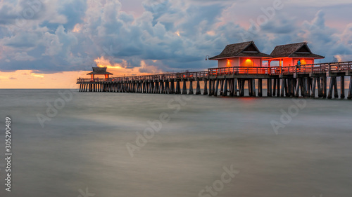 Pier Naples, Florida. Old bridge Florida. Coastal dreams. Travel concept © emotionpicture