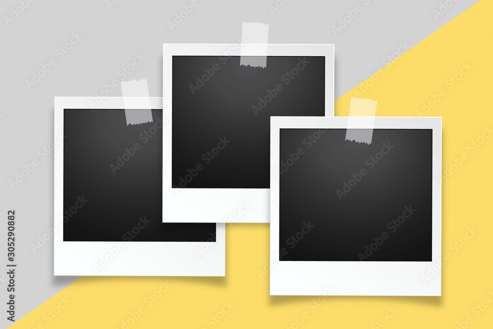 Realistic vector photo frame