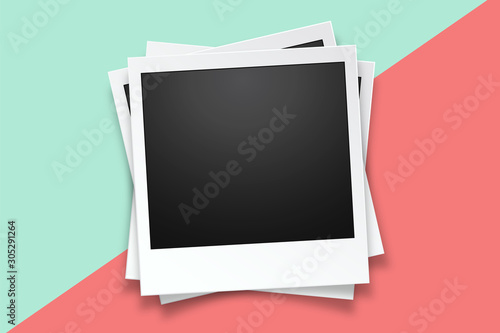 Obraz na płótnie Realistic vector photo frame w salonie