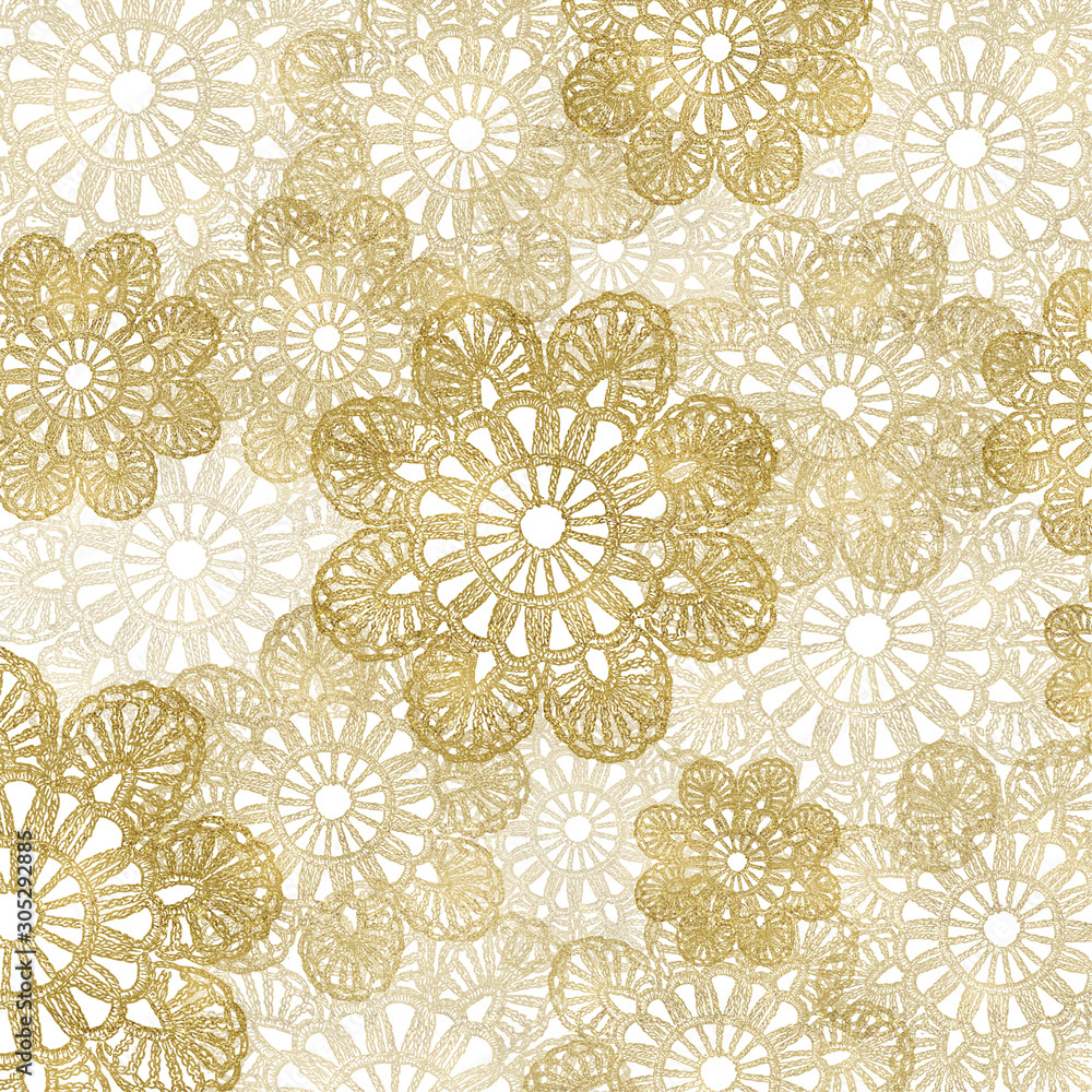 Vintage lace pattern in gold layers