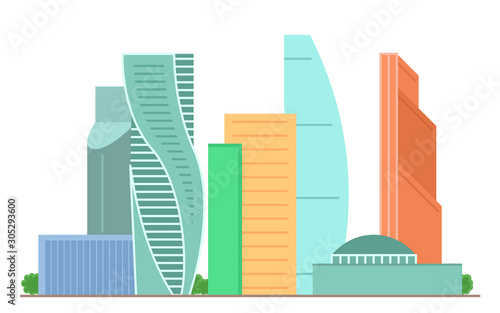 Moscow sights vector illustration set